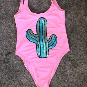 Topshop Pink Cactus Bodysuit